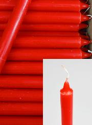 Carton 130 Bougies Cierges Teintées Masse Rouge