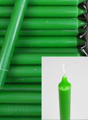 Carton 130 Bougies Cierges Teintées Masse Vert Pré
