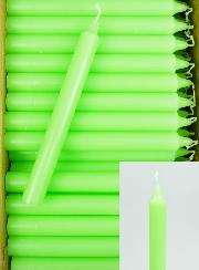 Carton 130 Bougies Cierges Teintées Masse Vert Pâle - Fluo