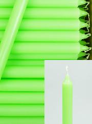 Carton 130 Bougies Cierges Teintées Masse Vert Pâle - Fluo