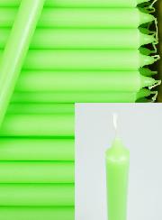 Carton 130 Bougies Cierges Teintées Masse Vert Pâle - Fluo