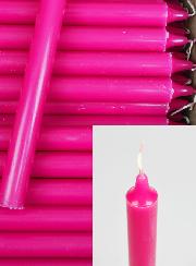 Carton 130 Bougies Cierges Teintées Masse Rose