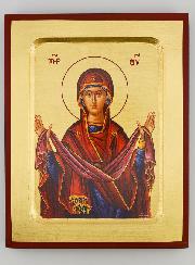 Icône Byzantine Notre Dame de Protection - 17 cm