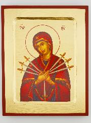Icône Byzantine Notre Dame des 7 Douleurs - 17 cm