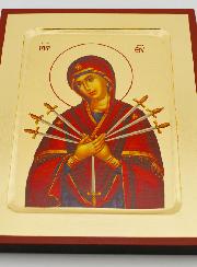 Icône Byzantine Notre Dame des 7 Douleurs - 17 cm