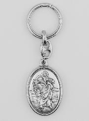 Porte-Clés de Saint Christophe Argenté - 40 mm