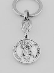 Porte-Clés de Marie qui Défait les Noeuds Argenté avec Prière