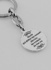 Porte-Clés de Marie qui Défait les Noeuds Argenté avec Prière