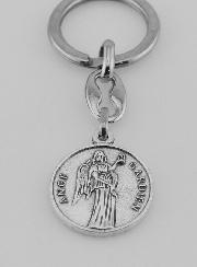 Porte-Clés Ange Gardien Protecteur Argenté avec Prière
