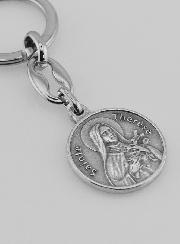Porte-Clés de Sainte Thérèse de Lisieux Argenté avec Prière
