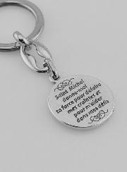 Porte-Clés de Saint Michel Archange Argenté avec Prière