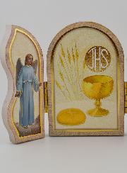 Icône Triptyque Souvenir de Première Communion - 13 cm