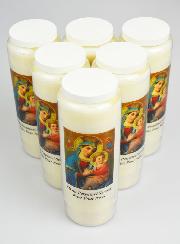 Lot de 6 Bougies de Neuvaine à Notre Dame du Perpétuel Secours