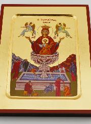 Icône Byzantine Vierge de Vie - Feuille d'Or - 17 cm