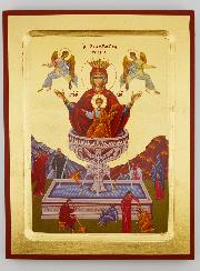 Icône Byzantine Vierge de Vie - Feuille d'Or - 22 cm