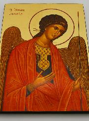 Icône Byzantine Saint Michel Archange Rouge - 25 cm