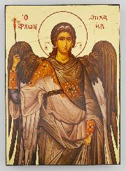 Icône Byzantine Saint Michel Archange Gris - 12 cm