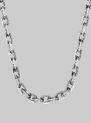 Chaîne  en Argent Massif -  Maille Forçat Diamantée - 42 cm