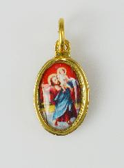 Médaille Saint Christophe Dorée - 14 mm