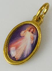 Médaille Christ Miséricordieux Divine Miséricorde Dorée - 14 mm