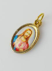 Médaille Sacré-Coeur de Jésus Dorée - 14 mm