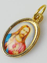Médaille Sacré-Coeur de Jésus Dorée - 14 mm