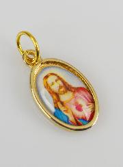 Médaille Sacré-Coeur de Jésus Dorée - 14 mm