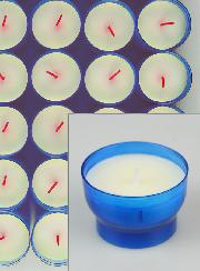 24 Bougies d'Église - Veilleuses Bleues - 6h