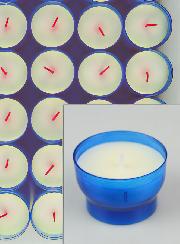 48 Bougies d'Église - Veilleuses Bleues - 6h