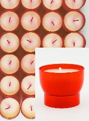 48 Bougies d'Église - Veilleuses Rouges - 6h