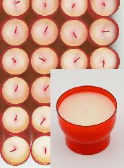 48 Bougies d'Église - Veilleuses Rouges - 6h