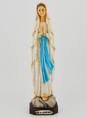 Statue Vierge Marie de Lourdes Polychromée Peinte Main - 20cm