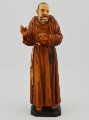 Statue Saint Padre Pio Polychromée Peinte Main - 15 cm