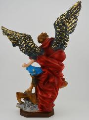 Statue Saint Michel Archange Polychromée Peinte Main - 30 cm