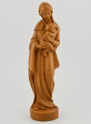 Statue Vierge Marie à l'Enfant Jésus - Renaissance - Ton Bois - 16 cm