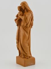Statue Sainte Vierge Marie à l'Enfant Jésus - Ton Bois - 16 cm