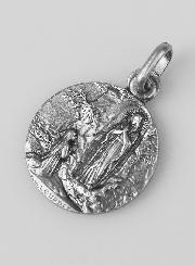 Médaille Notre Dame de Lourdes en Argent Massif - 17 mm