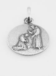 Médaille Saint François en Argent Massif - 17 mm