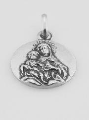 Médaille Sacré Coeur de Marie en Argent Massif - 17 mm