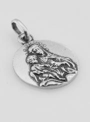 Médaille Sacré Coeur de Marie en Argent Massif - 17 mm