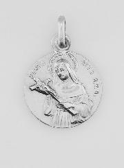 Médaille Sainte Rita en Argent Massif - 17 mm