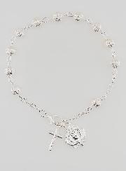 Bracelet Chapelet Dizainier en Perles d'Argent 6 mm