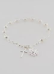 Bracelet Chapelet Dizainier en Perles d'Argent 6 mm