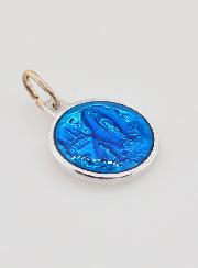 Médaille Notre Dame de Lourdes - Bleue 15 mm