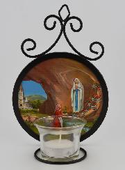 Bougeoir Icône Notre Dame de Lourdes - 18 cm