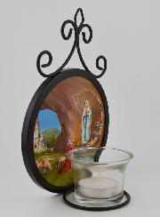 Bougeoir Icône Notre Dame de Lourdes - 18 cm