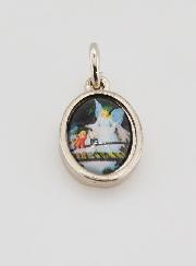 Médaille Ange Gardien Protecteur Argentée - 14 mm