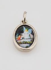 Médaille Ange Gardien Protecteur Argentée - 15 mm