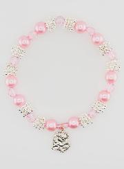 Bracelet Religieux Médailles de Lourdes - Perles Roses