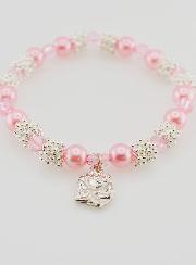 Bracelet Religieux Médailles de Lourdes - Perles Roses